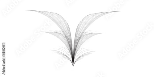 Brush stroke shape. Curved ink line. Dynamic texture splash. Vector paint trace.