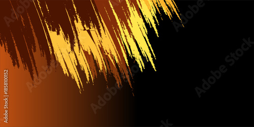 Black and orange modern abstract background with yellow glowing movement and high-speed light effect. Vector illustration