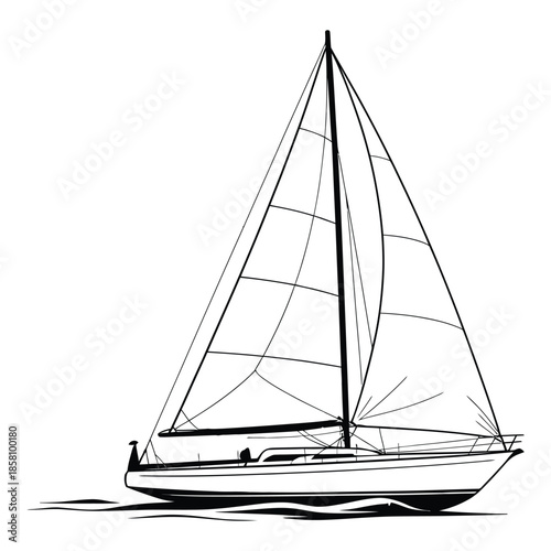 sailing ship isolated on white