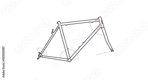 Outline Drawing of a Classic Bicycle Frame Structure.