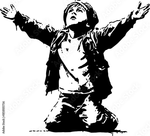 black and white boy sitting silhouette illustration of a man