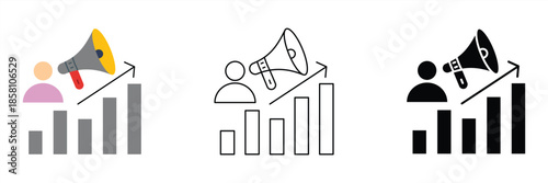 Visual representation of business growth through effective marketing and strategic communication, showcasing upward trends and successful promotion efforts