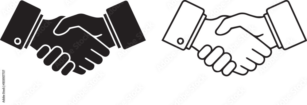 Obraz premium A vector illustration of a handshake symbolizing business partnership agreement and cooperation