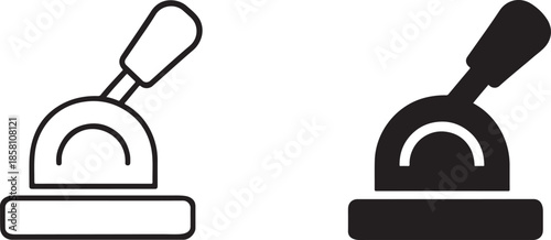 Black lever icon vector set silhouette for control, mechanical systems, UI and industry.