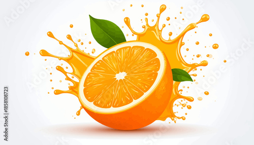 Fresh Orange Juice Splash A Vibrant and Refreshing Citrus Delight