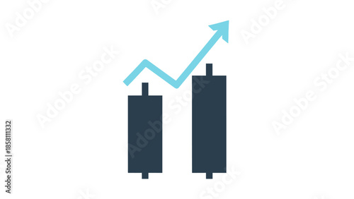 candlestick chart icon, bullish and bearish movement