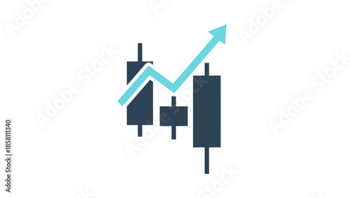 candlestick chart icon, bullish and bearish movement