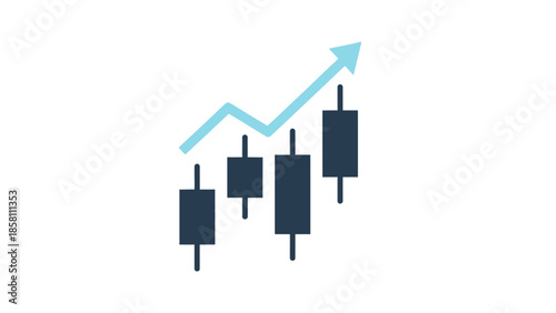 candlestick chart icon, bullish and bearish movement