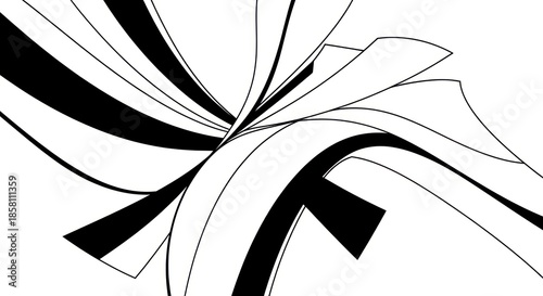 Black and White Abstract Swirl Design.