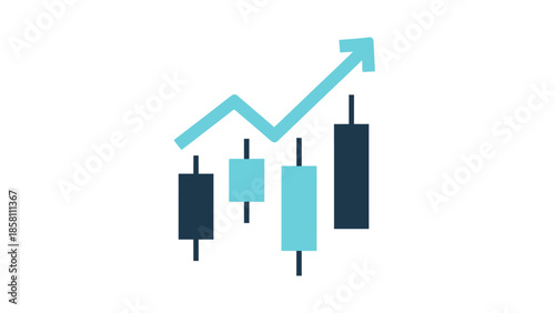 candlestick chart icon, bullish and bearish movement