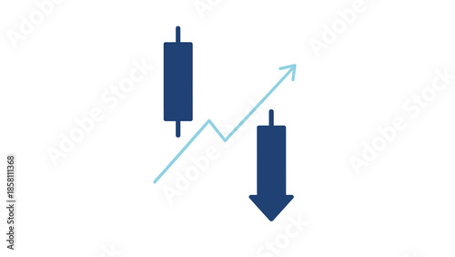 candlestick chart icon, bullish and bearish movement