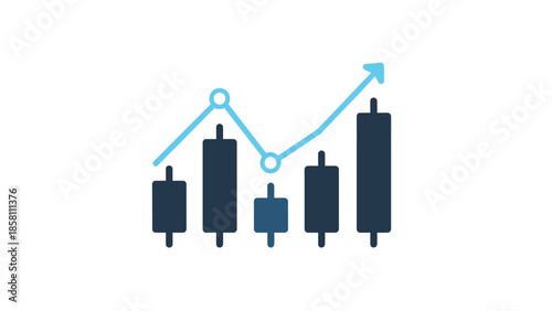 candlestick chart icon, bullish and bearish movement
