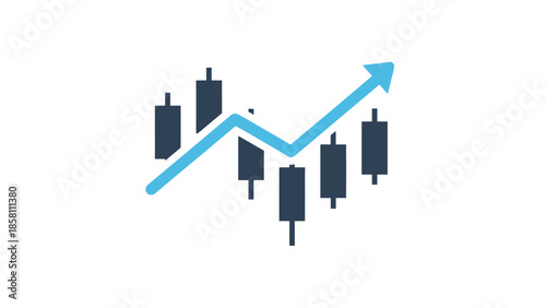 candlestick chart icon, bullish and bearish movement