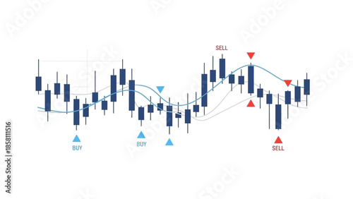 candlestick chart icon, bullish and bearish movement