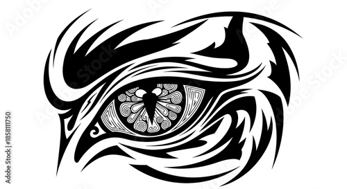 Black and White Eagle Eye Art.