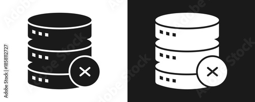 Server Icon Set Glyph In White And Black Background