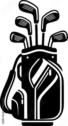 Golf Bag and Clubs Silhouette Vector Illustration