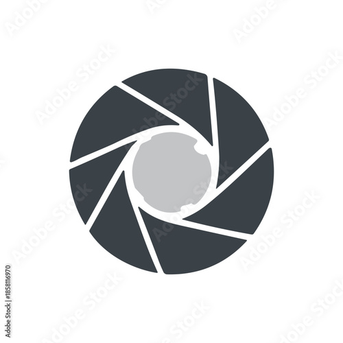 Camera Aperture Icon Graphic Design Element for Photography and Focus Concepts.