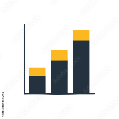 Simple Bar Chart Illustration Showing Data Growth and Analysis 1.