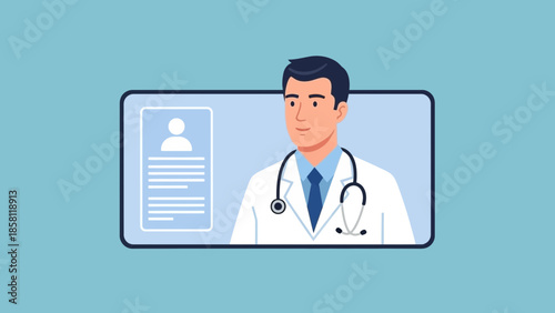 Medical professional viewing patient records on a digital screen