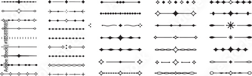 Set of vintage ornamental dividers borders and text separators elegant decorative elements