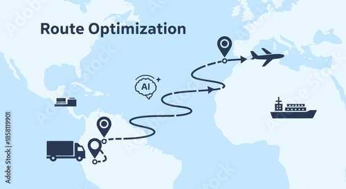 Global Route Optimization with AI-Powered Logistics and Transportation.