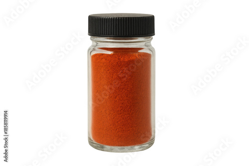 Paprika seasoning in glass spice jar