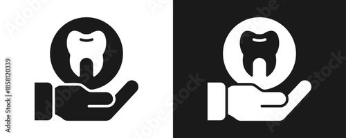Treatment Icon Set Glyph In White And Black Background