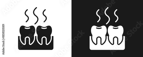 Bad Smell Icon Set Glyph In White And Black Background