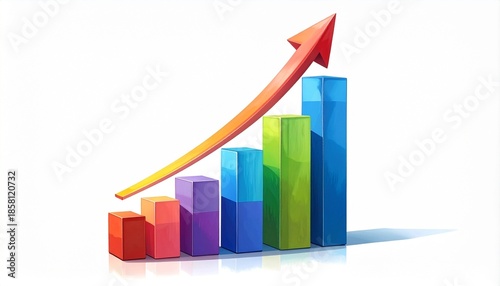 Futuristic financial growth chart with colorful rising bars and upward arrow against a city skyline at dusk, symbolizing business success, progress, and economic growth. Free Download Futuristic financial growth chart with colorful rising bars and upward arrow against a city skyline at dusk, symbolizing business success, progress, and economic growth. - GFXLoad
