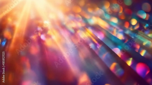 Abstract light rays and bokeh effect background for creative designs