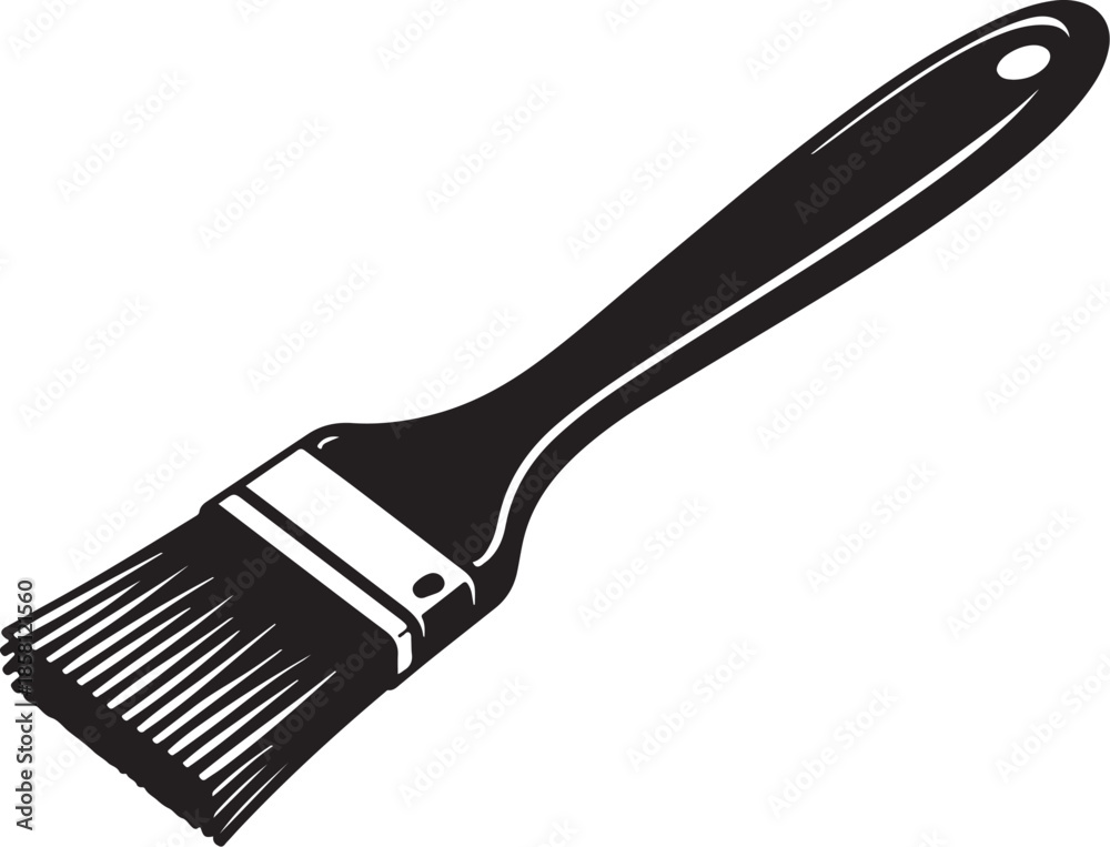 Fototapeta premium Pastry brush black and white silhouette eps