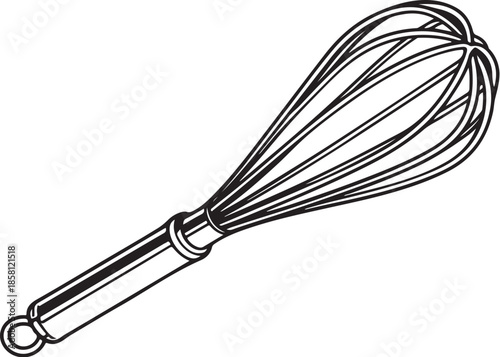 Wire Whisk Line Art Illustration eps