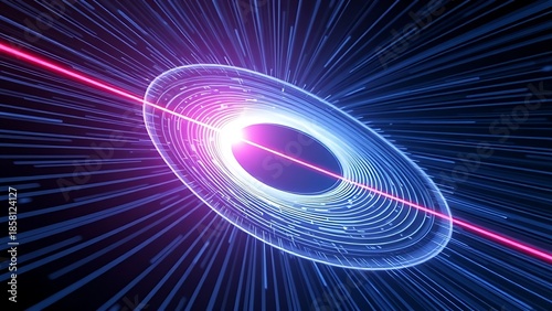 Concentric magnetic field lines of pure light warping space around a laser beam.