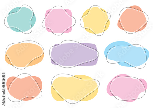 重なり合う流体シェイプのセット