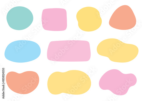 様々な形の流体シェイプのセット