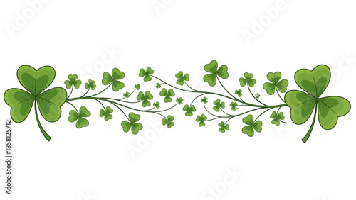 A decorative border of shamrocks and vines on a white background.