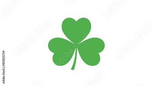 A vibrant green shamrock illustration, a symbol of luck and Irish heritage, isolated on white.