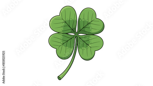 Illustration of a four-leaf clover, a symbol of good luck and St. Patrick's Day.