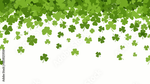 A vibrant image featuring a cascade of green shamrocks, symbolizing luck and St. Patrick's Day.