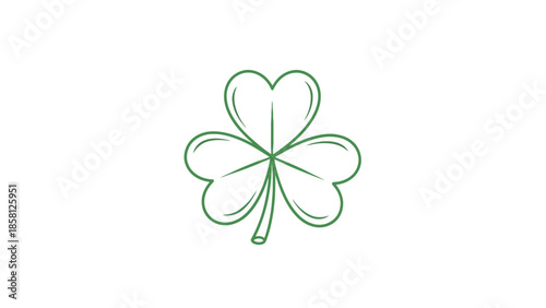A detailed illustration of a green shamrock, a symbol of luck and Irish heritage.