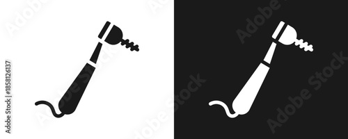 Drill Icon Set Glyph In White And Black Background