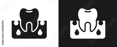 Abscess Icon Set Glyph In White And Black Background