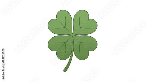 A stylized illustration of a green four-leaf clover, symbolizing good luck and fortune.