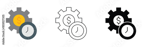 Iconic representation of optimized financial settings and strategic time management, illustrating efficient business operations and resource allocation