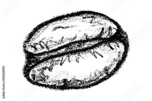Hand drawn fresh roasted coffee bean Arabica robusta seed doodle Single element for print, web, design, decor