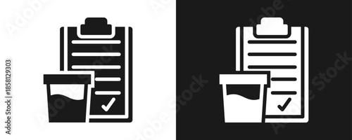 Urine Test Icon Set Glyph In White And Black Background