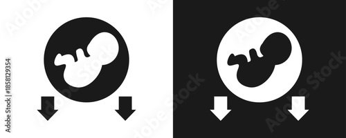 Miscarriage Icon Set Glyph In White And Black Background