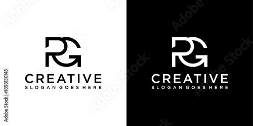 PG or GP initial letter logo design vector