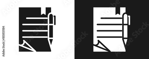 Home Work Icon Set Glyph In White And Black Background